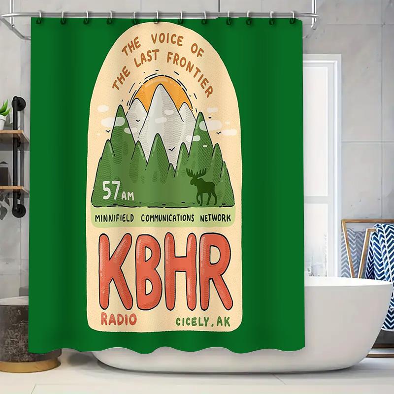 

Mountain Forest Waterfall Nature Shower Curtain Rustic Woodland Bathroom Decor Vintage Landscape Backdrop Scenic Home Decor W60H190(CM)-1 Pcs