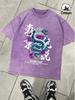 Legend Of The Tokyo Dragon Prints Washed TShirts Mens Oversized Cotton T Shirts Summer ONeck Distressed Tops Basic Clothes