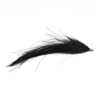 Bimoo 2 PCS Tamanho 2 # Enganador Preto Moscas de Água Salgada Pike Streamer Fly para Pesca com Mosca Moscas