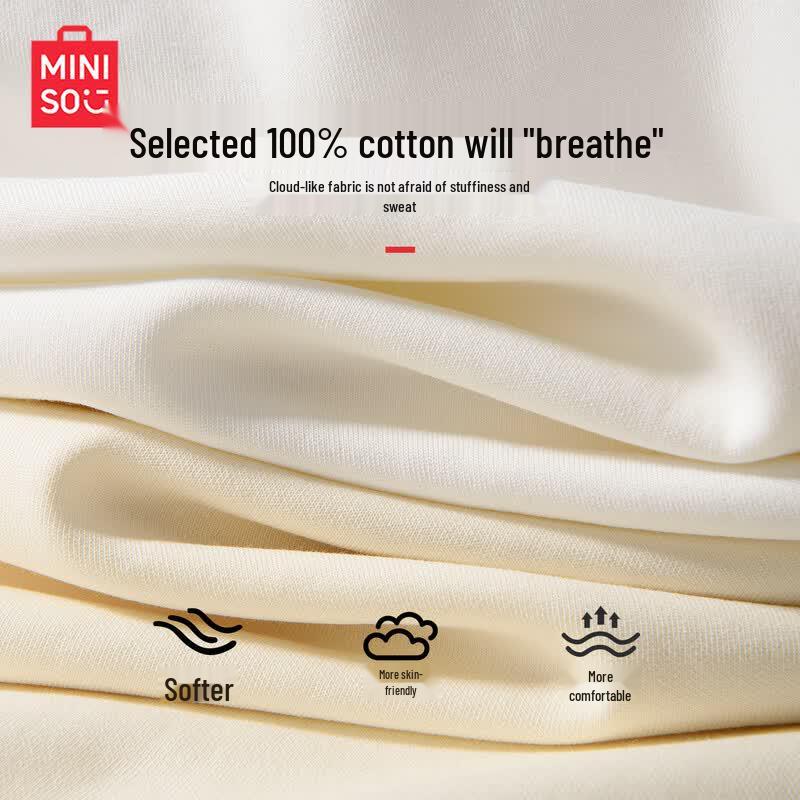 Miniso Kids' 2026 Spring Autumn Pure Cotton Long Sleeve T-Shirt