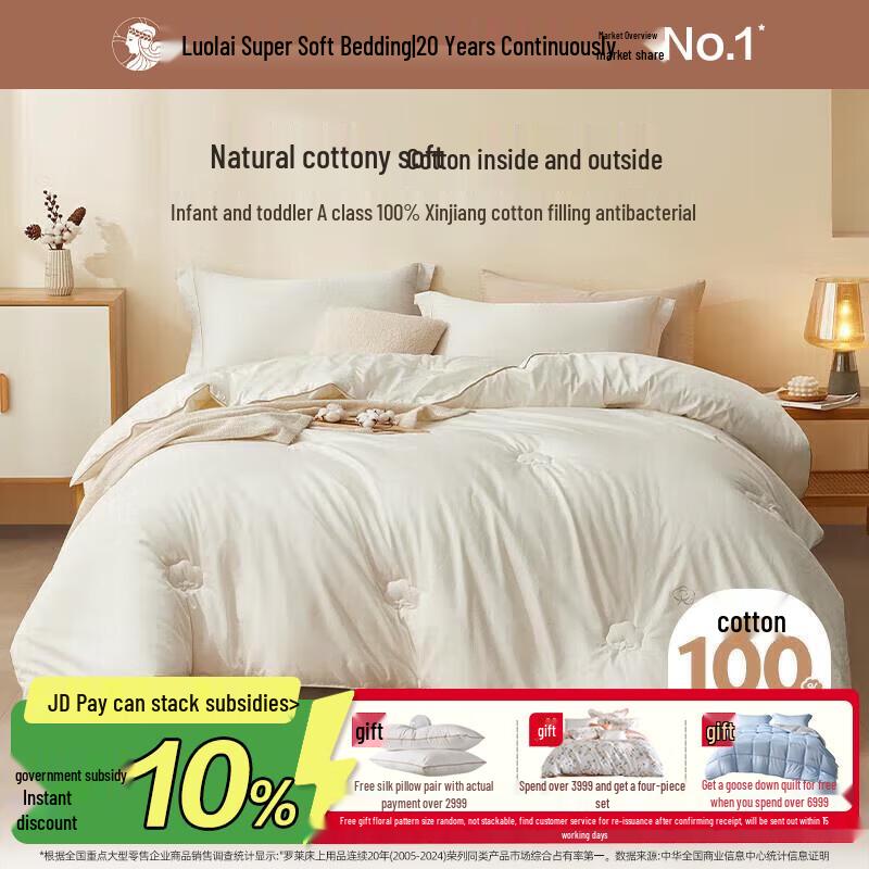 Luolai Premium Xinjiang Cotton Quilt 220cm*250cm