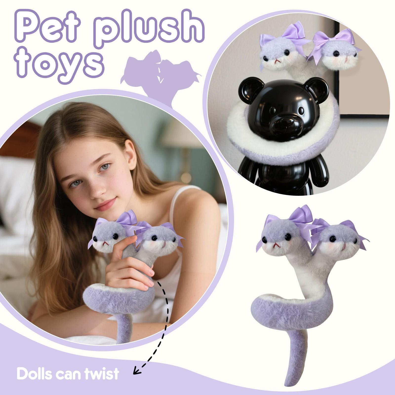 

Милая и креативная плюшевая игрушка двухголовая змея, добавьте больше цвета в вашу жизнь One Size фиолетовый