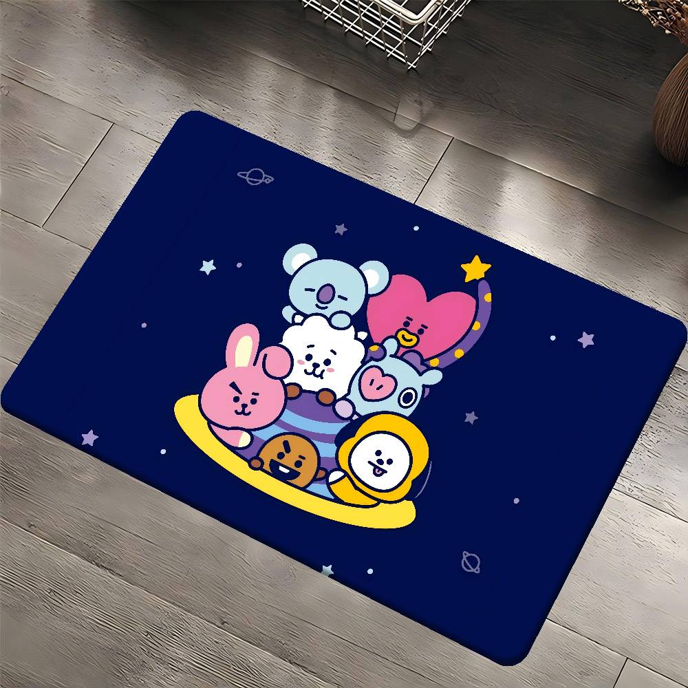 B-Bts21 Cartoon Kitchen Mat Kids Room Bedroom Decoration Balcony Anti-Slip Doormat Living Room Alfombra