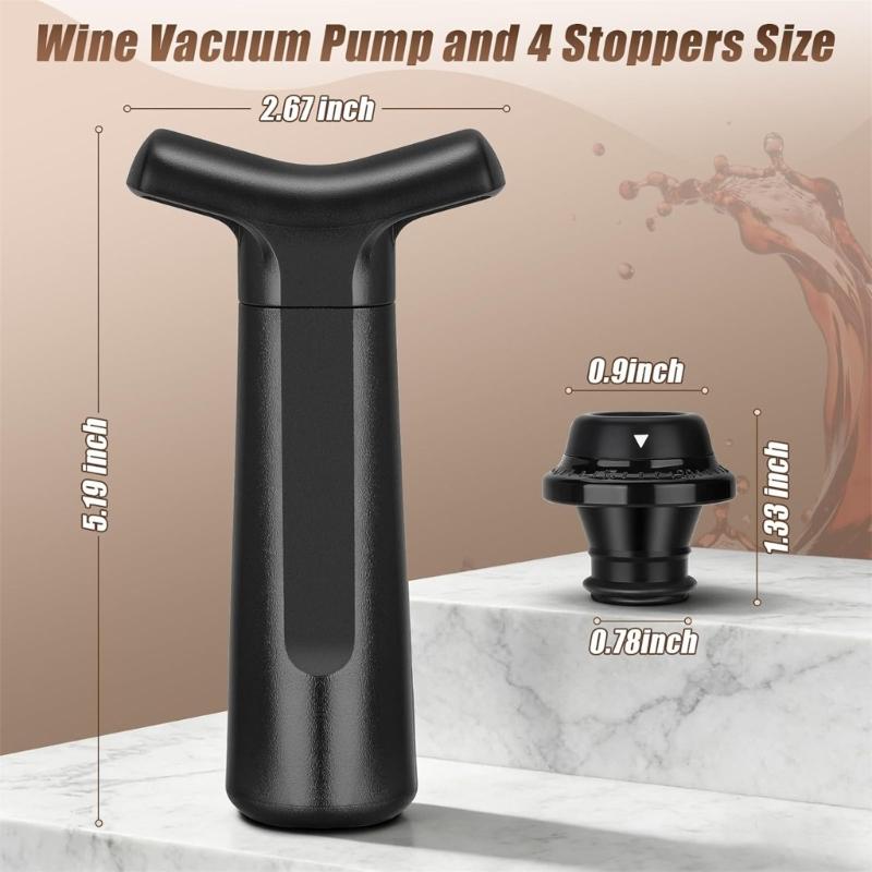 Reusable Wine Stoppers and Vacuum Pump Leakproof Sealing Bottle Cap Manual Wine Stoppers For Longer Wine Storage Keep