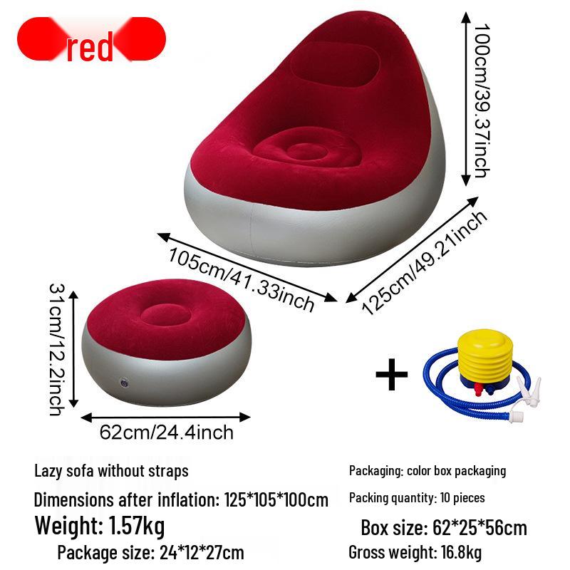Inflatable Flocking Lazy Sofa Seat for Living Room