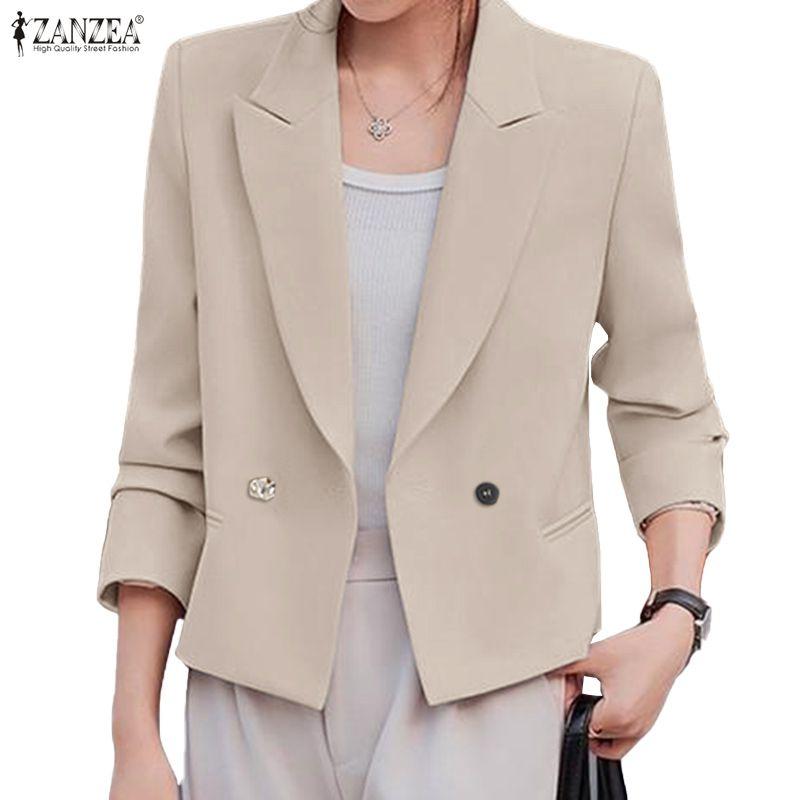 ZANZEA Women Casual Notched Lapel Long Sleeve Loose Thin Cardigan Tops