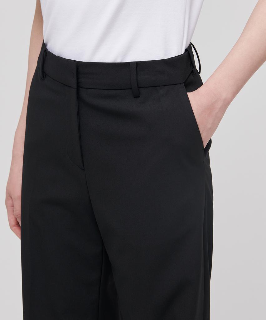 MUSINSA STANDARD WOMAN Women'S Lightweight Straight Hidden Banding Slacks [Black]