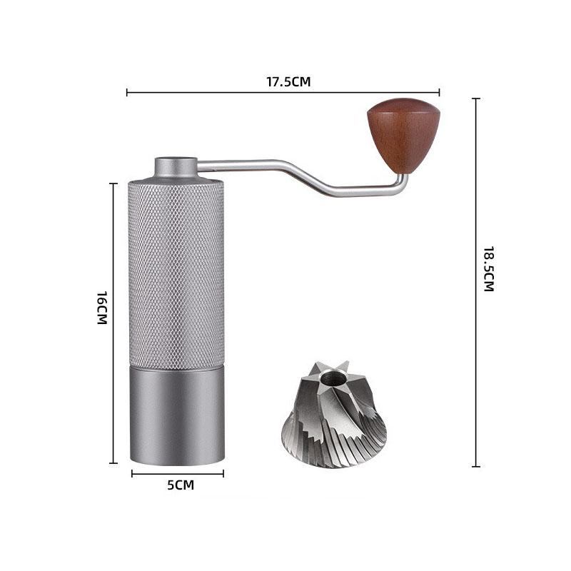 Adjustable Coffee Bean Grinder Manual Coffee Grinder Diamond Grinder CNC Stainless Steel Core Lengthened Handle Double Bearing