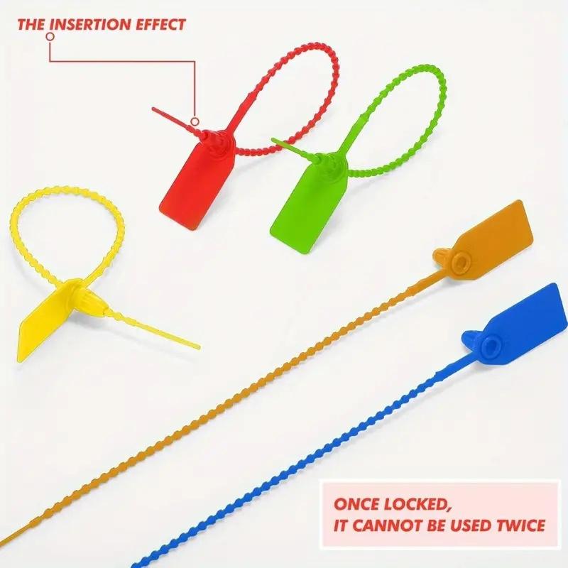 30Pcs Mixed Plastic Tamper Seals Zip Ties For Blank Security Tags Disposable Self-Locking Signage Trailer Truck Seal Tie 25Cm