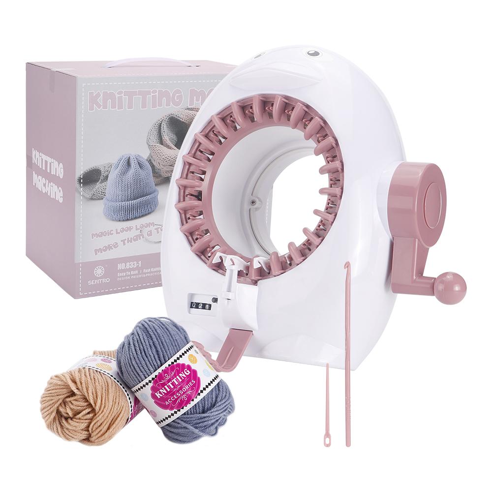 

SENTRO Professional 22 Needles Knitting Machine Kit (Penguin shape) Row Counter, Crochet and Knitting Needle, DIY Scarf/Sock/Hat