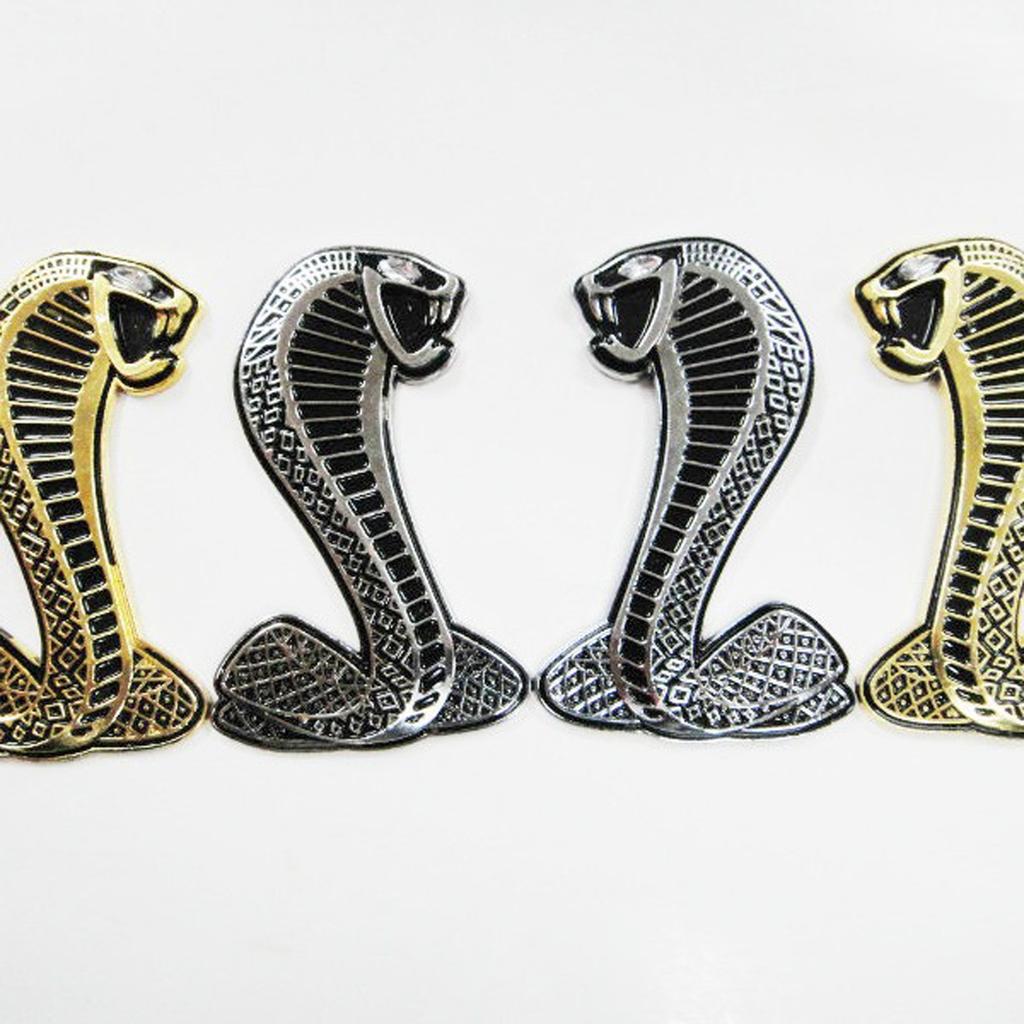 Car Front Hood Grille Emblems Metal Snake Stickers Rear Trunk Car Stickers Universal Automotive Styling Accessories