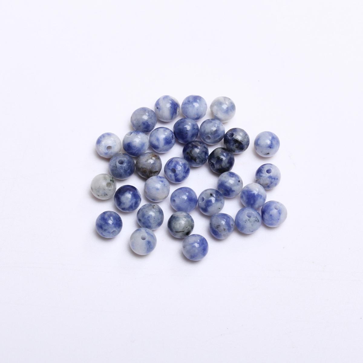 

4 6 8 10 12 мм Бисероплетение Аксессуары Натуральный камень Синий горошек 40-15 шт Круглые бусины DIY Ручная работа Мода для изготовления ювелирных изделий Аксессуары 4mm about 40pcs