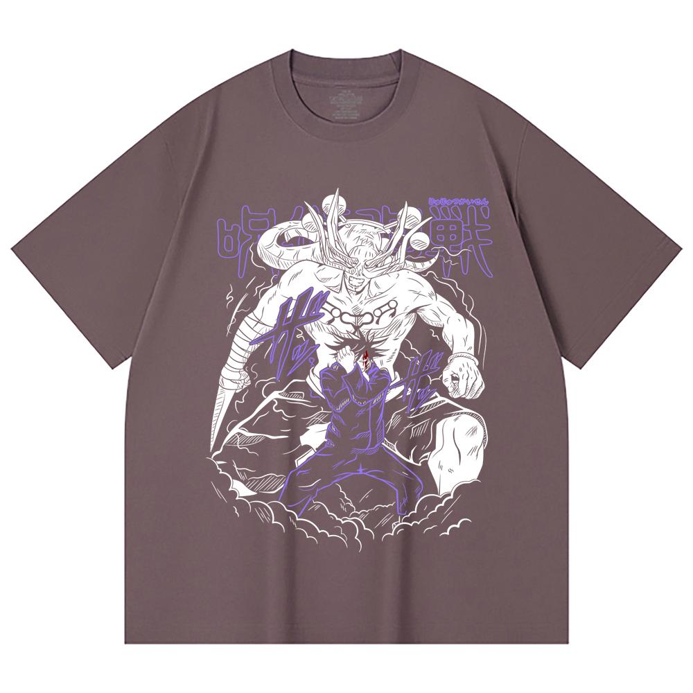 230 Gsm 100% Bawełna Jujutsu Kaisen V35 Druk Mahoraga Unisex Ciężka Bawełniana Koszulka