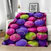 Macaron Pastel Tennis balls Throw Lightweight 240g Flannel Blanket Soft Skin-friendly for Summer Cooling