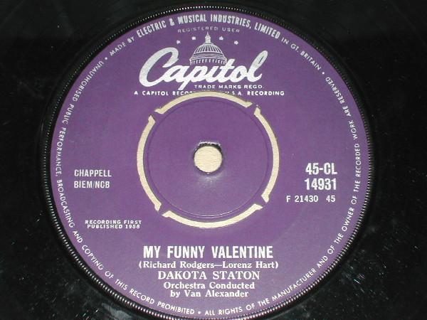 

7inch Record DAKOTA STATON My Funny Valentine A Foggy Day 45CL14931 Capitol Records 1958 UK Jazz Used