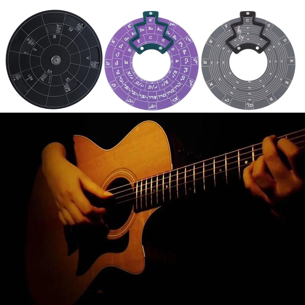 Gitarrenholz Melodie Werkzeug Runder Quintenzirkel Melodie Akkord Werkzeug Musik Transponier Zubehör Hölzernes Akkordrad