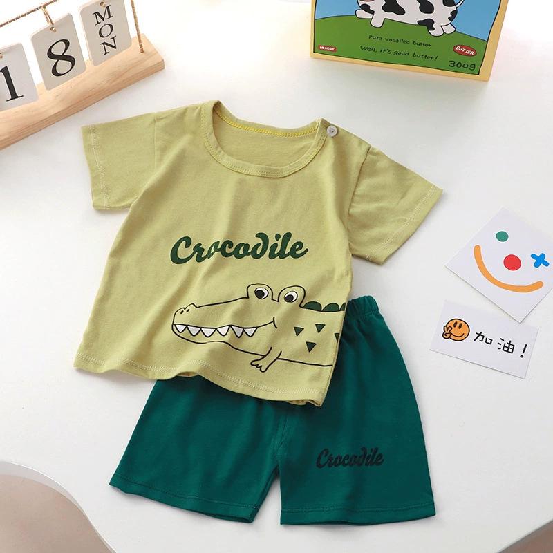 Children's Cotton T-shirt Set - Summer Boys' Casual Short-sleeved Shorts 2-piece Set