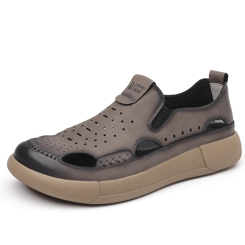 

Fashion 2025 Classic summer men s sandals thick soles durable men s camping hiking shoes outdoor anti slip Oxford shoes breathable 38 хаки