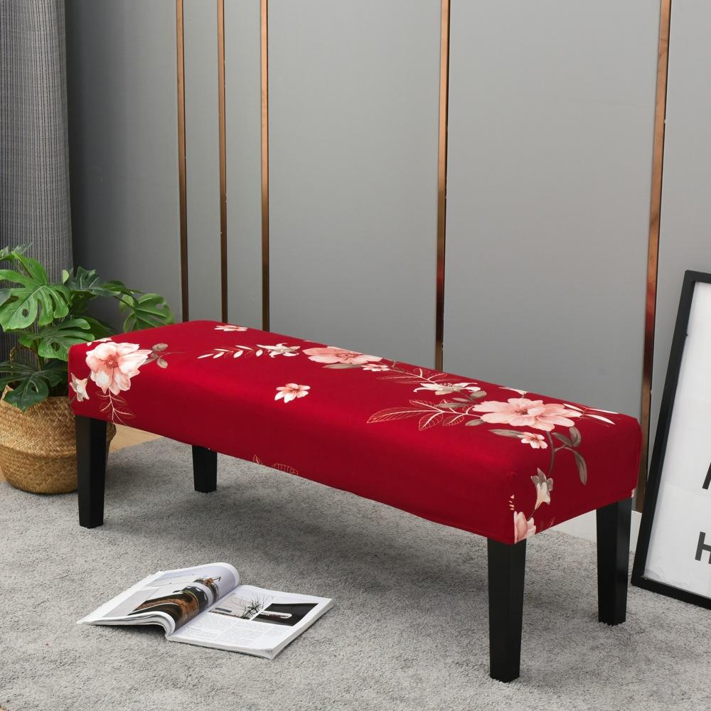 Bench Cover Stretch Spandex Piano Stool Cover Long Ottoman Cover Solid Color Changing Shoes Chair Slipcover Home Decor