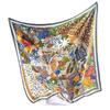 Summer new ink painter hand curling 91 square scarves in stock simulated silk twill temperament shawl manufacturer