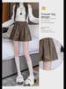 Women's High-Waist A-Line PU Leather Shorts - Brown, Autumn/Winter 2023, Fashionable Slim Wide-Leg Design for Outerwear with Boots.