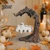 Ghost Figurine for Home Decor On Tree Swing Halloween Decor Resin Spooky with Vintage Unique Tabletop Base Festive Party Ornament Trick or