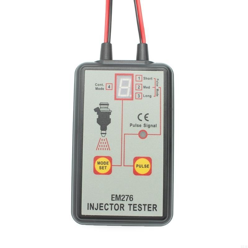 37JE EM276 Auto Injector Tester 4 Pluse Modes & Vehicle Fuels Injector FlushCleaner Adapters DIY Kit Car Cleanings Tool