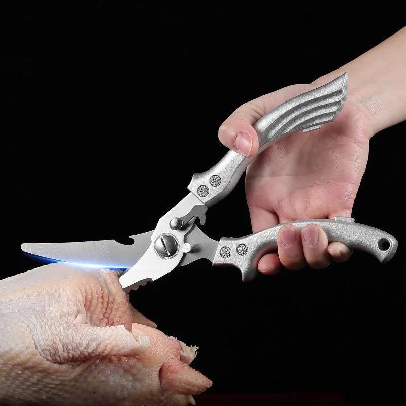 Ultra Sharp Kitchen Scissors Cut Chicken Bone Fish and Meat Scissorses Plastic Handle Stainless Steel Blade Strong Scissors5