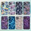 Étui de téléphone Flowers A-Art Pour iPhone17,16,15,14,13,12,Plus,Pro Max, 5G Autres Housse Souple Noire