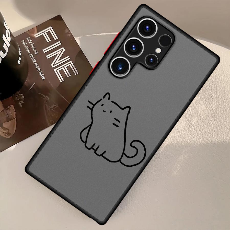 Cute Cartoon Cat Case for Samsung Galaxy S26 S24 Plus S23 FE S22 S20 Note 20 Ultra 10 S25 S21 Phone Cover