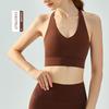 Fixed Cup with Chest Pad Summer Yoga Vest Exercise Strap Backless Bra Running Exercise Underwear Cycling Tops