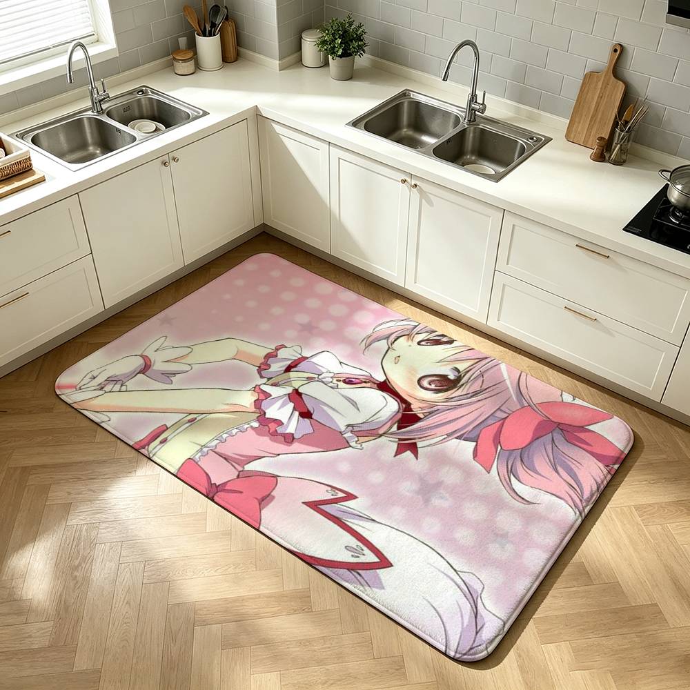 P-Puella M-Magi Madoka M-Magica Shower Room Absorbent Small Floor Mat Soft Comfortable Decorative Foot Mat