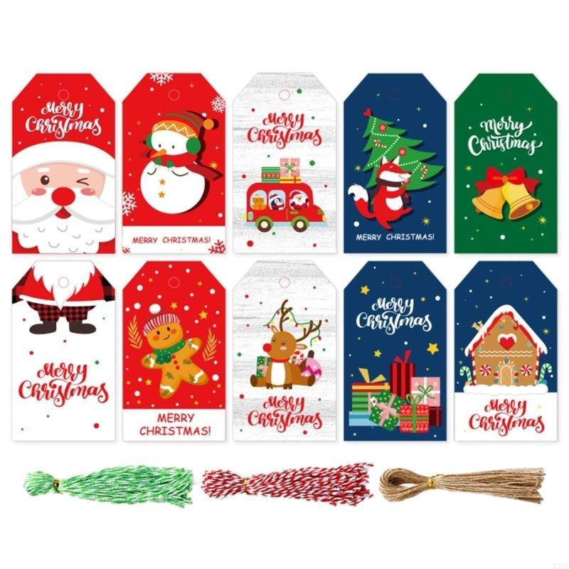 

100 Pieces Paper Tags Kraft Christmas Tags Hanging Labels for Christmas Gifts X3UC