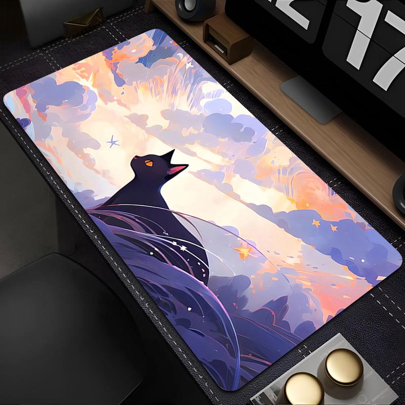 Mouse Pad Gaming Mousepad Rubber Clouds Cat Extended Desk Mat Non-slip PC Laptop Gamer Accessories Keyboard Pad Kawaii Carpet