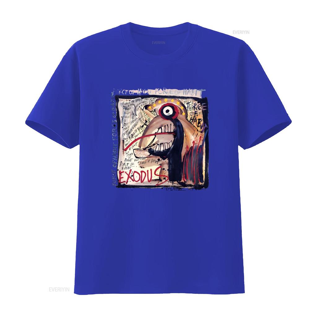 EXODUS T Shirt Force of Habit Art Print Bold Design Hot New Fashion vintage Washed Top For Everyday Wear streetwear graphic