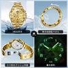 OLEVS Men's Quartz Chronograph Watch NO.2926 Moon Phase Date Display Gold Stainless Band 43mm Dial 30M Waterproof