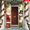 Merry Christmas Couplet Banner Snowman Santa Claus 1 Pair Indoor Outdoor Decor