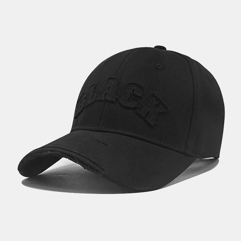 Black Letter Pattern Vintage Baseball Cap Outdoor Sunshade Breathable Hats Gift