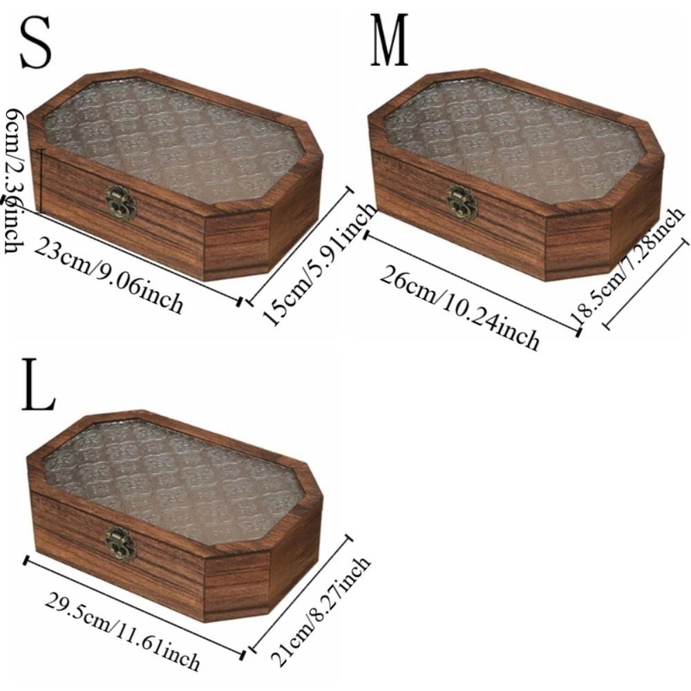 Vintage Wooden Storage Box Begonia Flowers Cosmetic Organizer Storage Cabinet  Treasure Keepsake