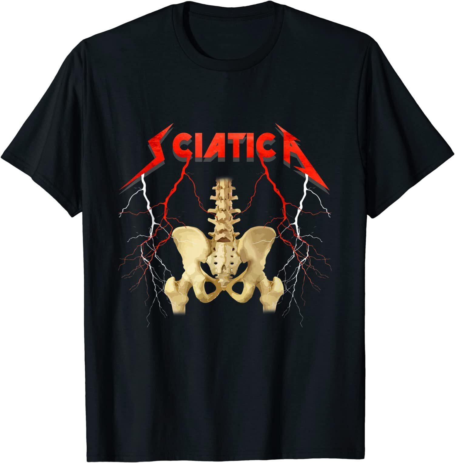 NEW LIMITED Sciatica Skeleton Shirt Nerve Rocks Musician Humor Funny Shirt L