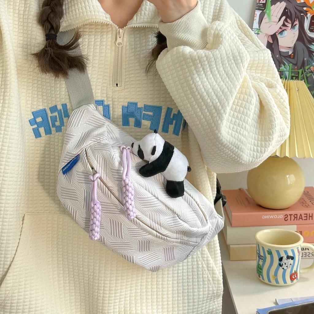 Stilvolle koreanisch-japanische Bauchtasche: Damen Umhängetasche mit mehreren Fächern für Radfahren und den täglichen Gebrauch