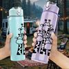 1PC Simple Clown Figure Print 750ml Color Plastic Sports Water Bottle Leakproof Flip Straw Lid Suitable for Sports Office Home Use