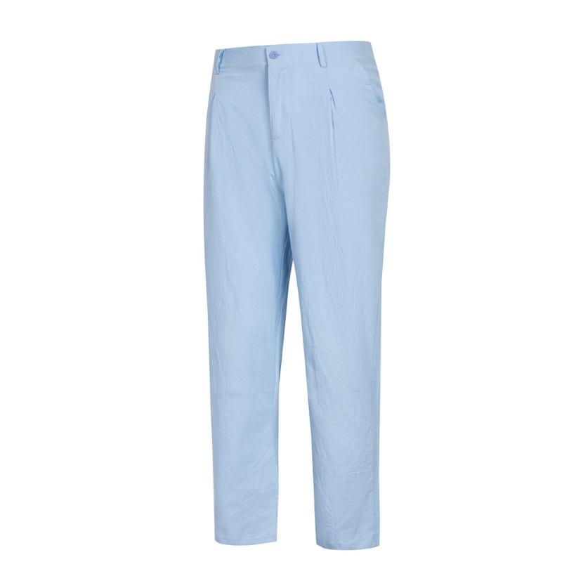 Pantalones Casuales de Pierna Ancha Plisados para Hombre, Mezcla de Lino, Cintura Alta