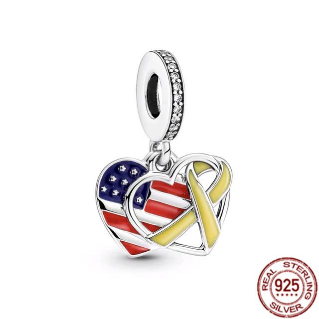 Anhänger mit mehreren Mustern für Armband/Halskette aus 925er-Sterlingsilber, Charm-Perlenschmuck, MOM, Festival