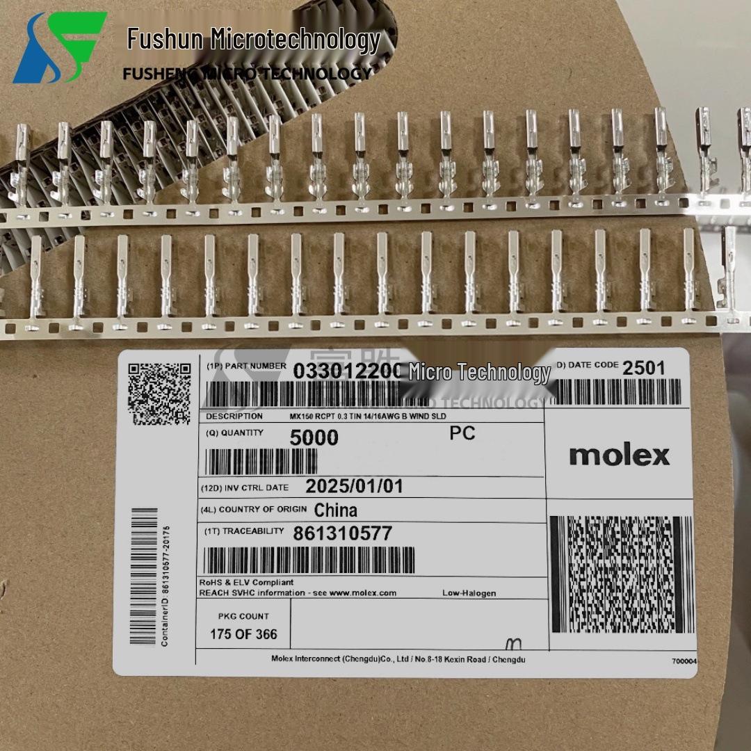 

В наявності Оригінальний роз єм Molex 33012-2001 Термінал Bulk Price for 5000 Units