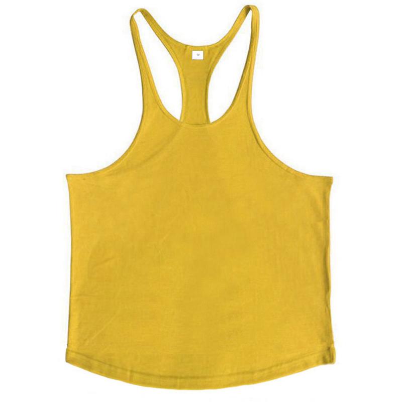 Muscleguys Men's Plain Cotton Gym Tank Tops Running Sleeveless Shirt Y-Back Bodybuilding Vests Muscle Workout Athletic Fitness Singlets