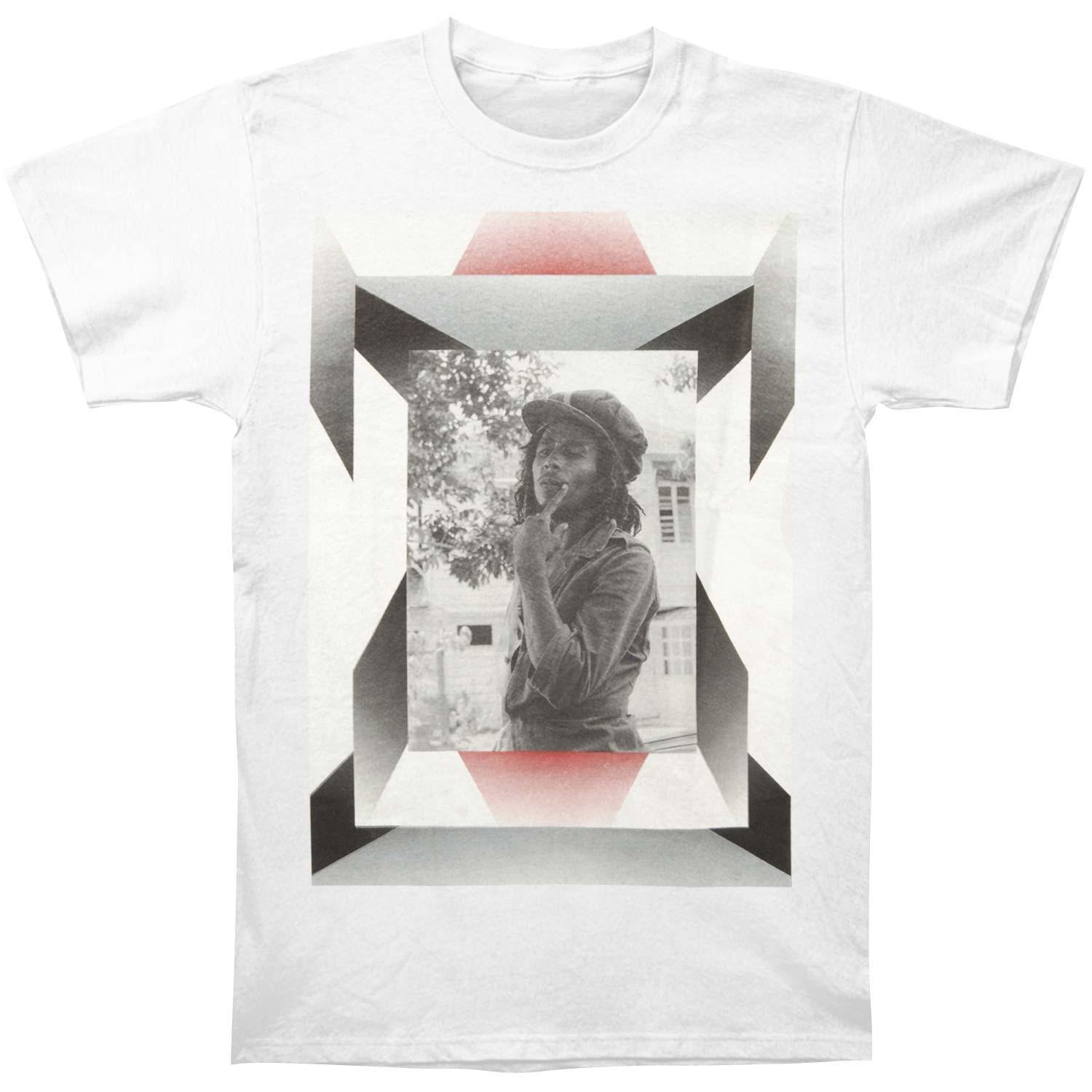 Men s Bob Marley Glass Portrait T-shirt Small White S
