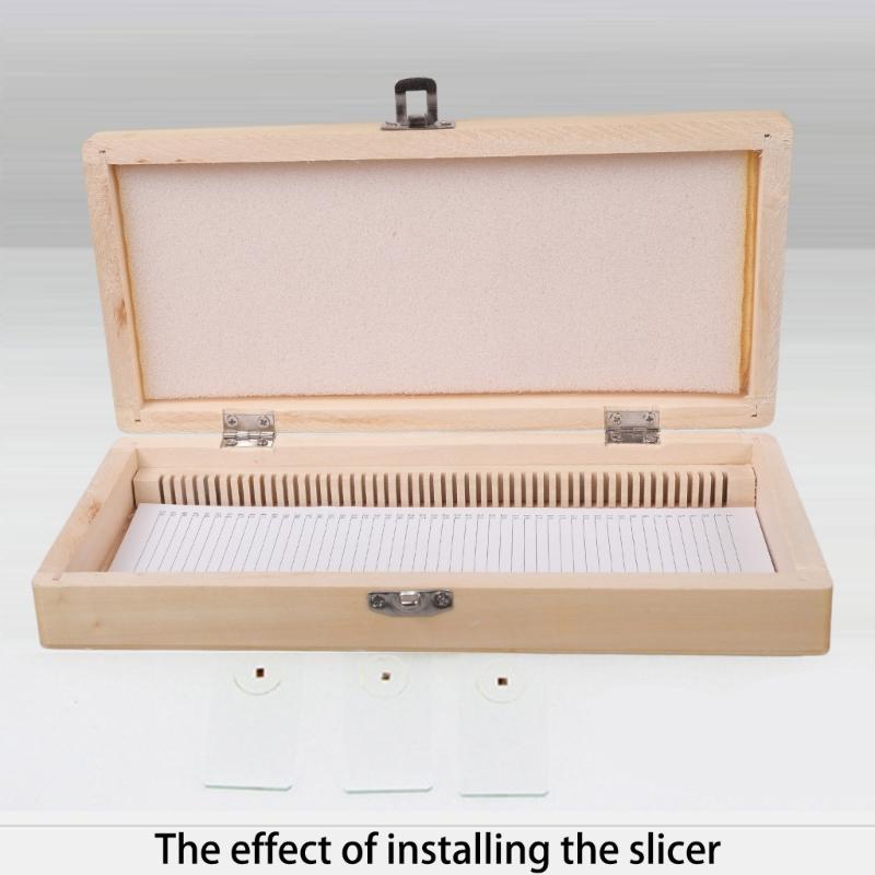Aufbewahrungsbox aus Holz mit Metallscharnier für 50 Stück Mikroskop-Objektträger für biologische Präparate