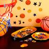 400 Pieces Basketball Confetti Black Player Glittery Star Sequin Round Confetti for Birthday, Baby Shower, Basketball Theme Party Supplies