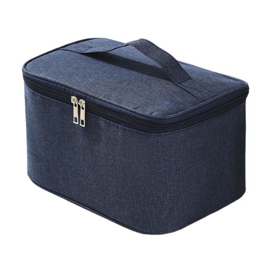 

Дорожный косметический кейс, сумка для макияжа с верхней ручкой, большая вместимость, водонепроницаемый органайзер для туалетных принадлежностей для мужчин и женщин, для отпуска, деловых поездок, ежедневного использования темно-синий